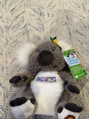 Gray and White Plush Koala Stuffed Animal with Floral Accent Girl Scouts